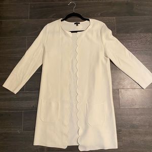 Talbots Scalloped Cream Cardigan